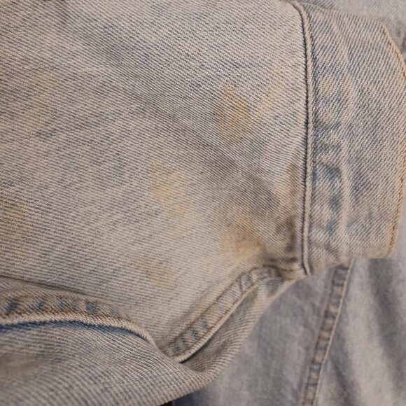 Faded Glory XXL denim jacket with extra pockets, stained - Picture 8 of 9